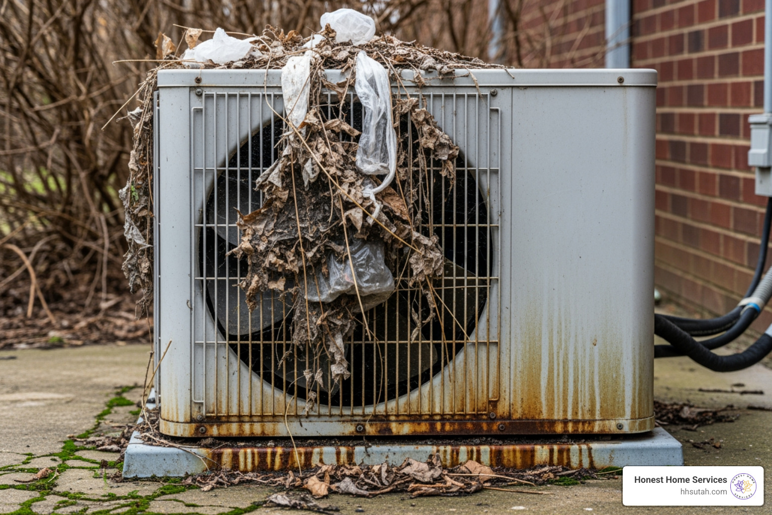 dirty, obstructed outdoor AC fan - AC fan repair dirty, obstructed outdoor AC fan - AC fan repair
