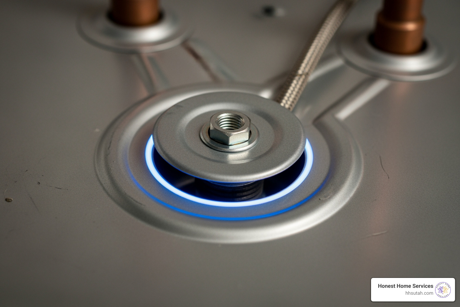 top of a gas water heater with anode rod location circled - gas water heater anode rod replacement top of a gas water heater with anode rod location circled - gas water heater anode rod replacement