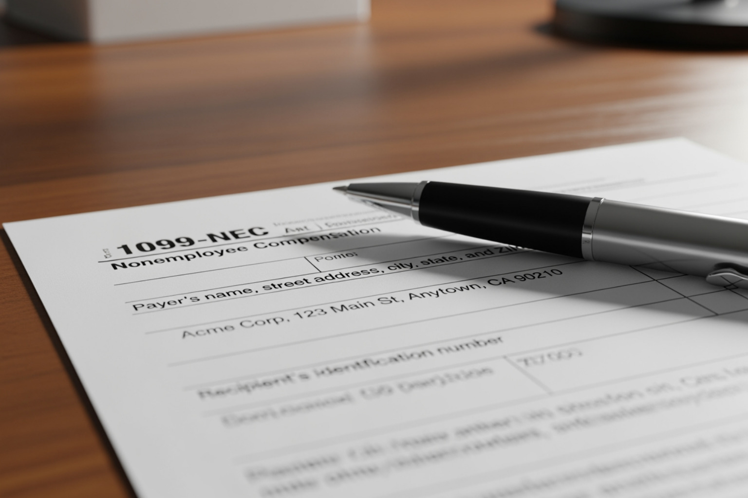 Formulario de impuestos 1099-NEC - Cambio de dirección W9