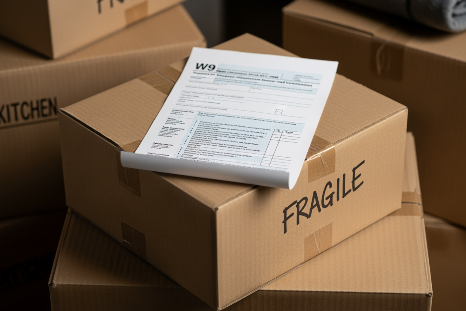 Formulario W9 y caja de mudanza - Cambio de dirección W9