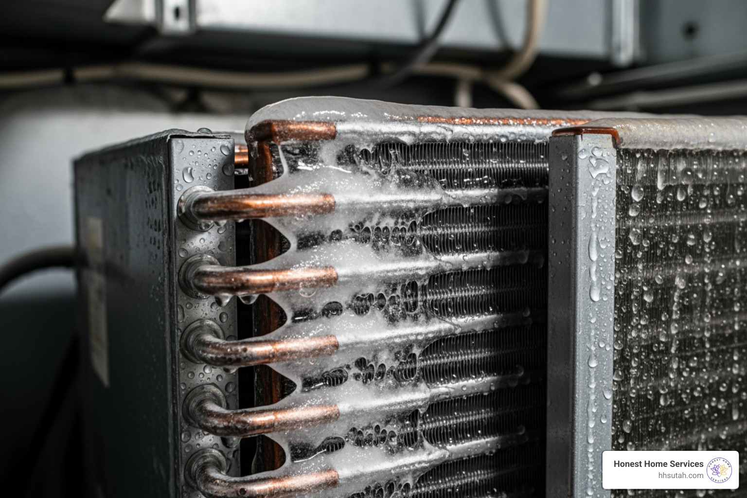 Frozen, iced-over evaporator coil - AC maintenance plan Frozen, iced-over evaporator coil - AC maintenance plan