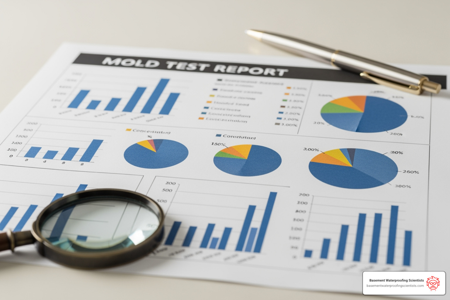 detailed mold test report with charts - eco mold testing