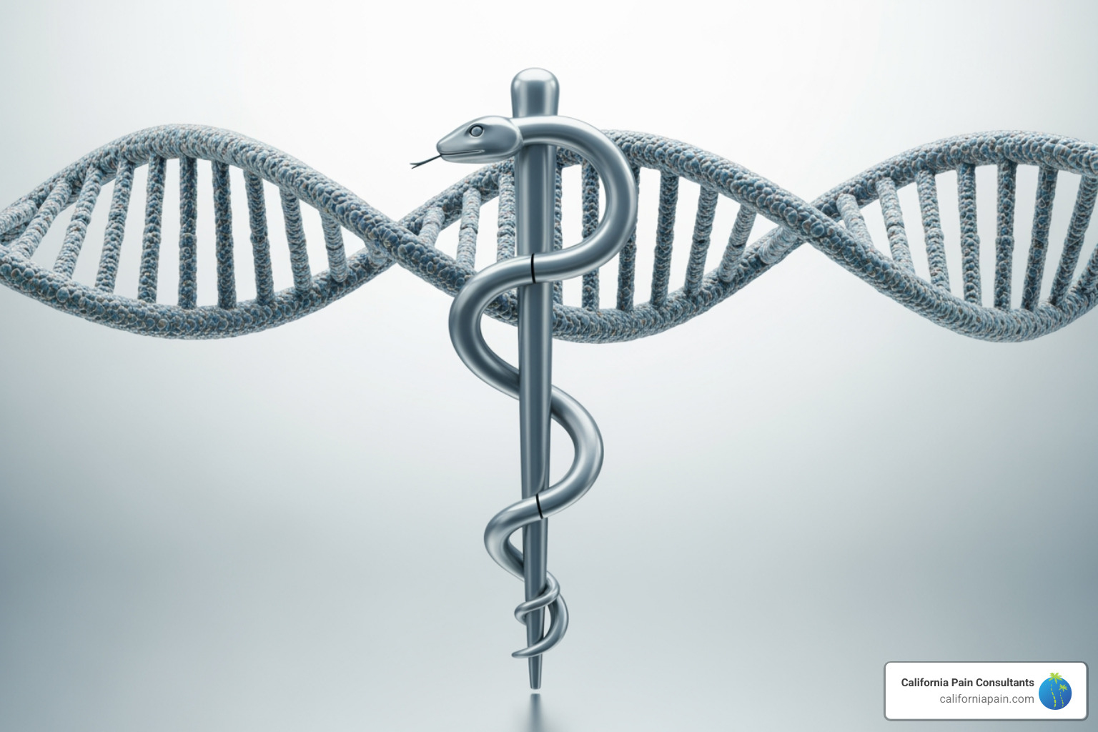 DNA helix intertwined with a medical symbol - what is biotherapeutics