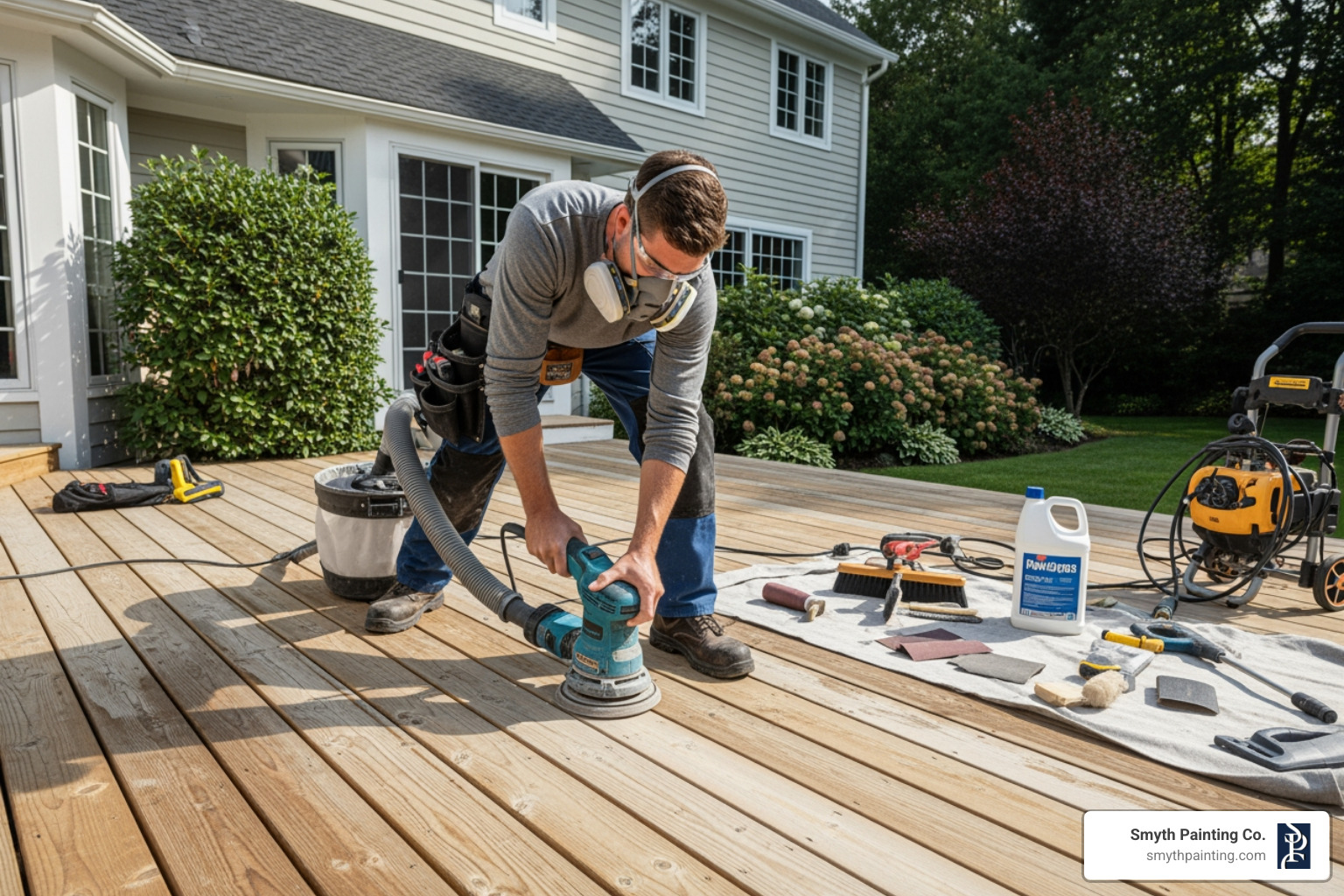 professional painter preparing wood surface - Exterior wood restoration professional painter preparing wood surface - Exterior wood restoration