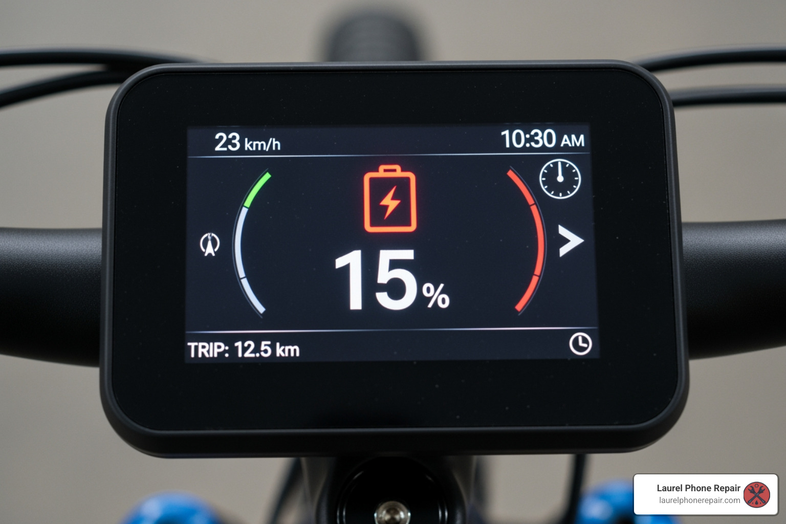 ebike display showing low battery warning - Ebike battery replacement