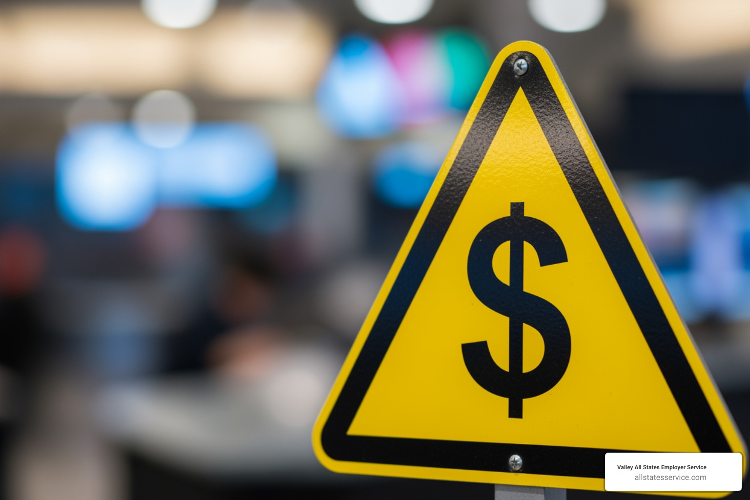 warning sign with a dollar symbol - Small business I-9 warning sign with a dollar symbol - Small business I-9