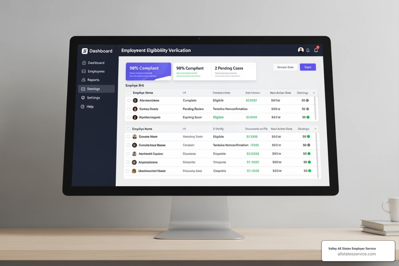 user-friendly software dashboard for I-9 and E-Verify management - Employment eligibility services