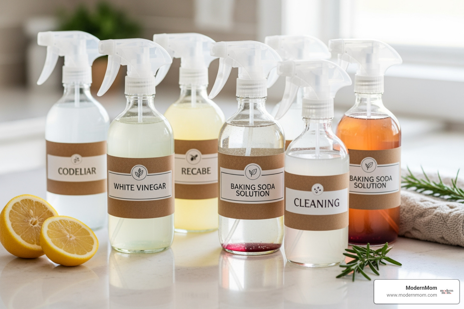 reusable glass spray bottles with homemade cleaners - DIY money saving tips