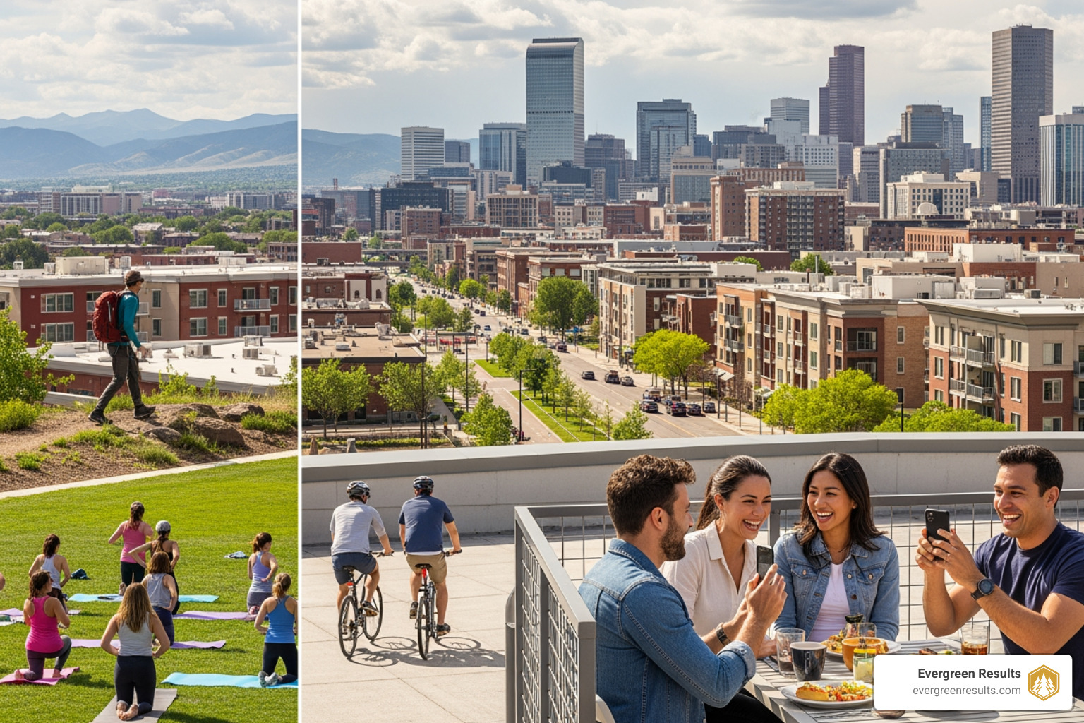 diverse people enjoying Denver's lifestyle - Denver small business marketing