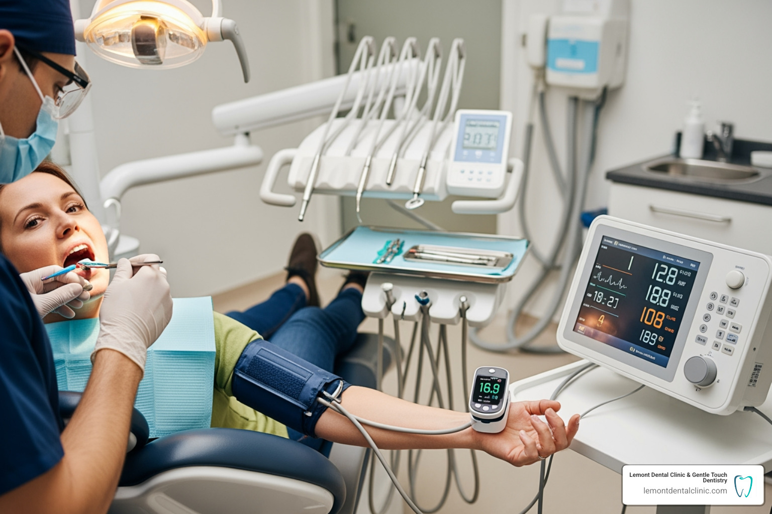 image of a patient being monitored during a dental procedure - sleep dentistry near me