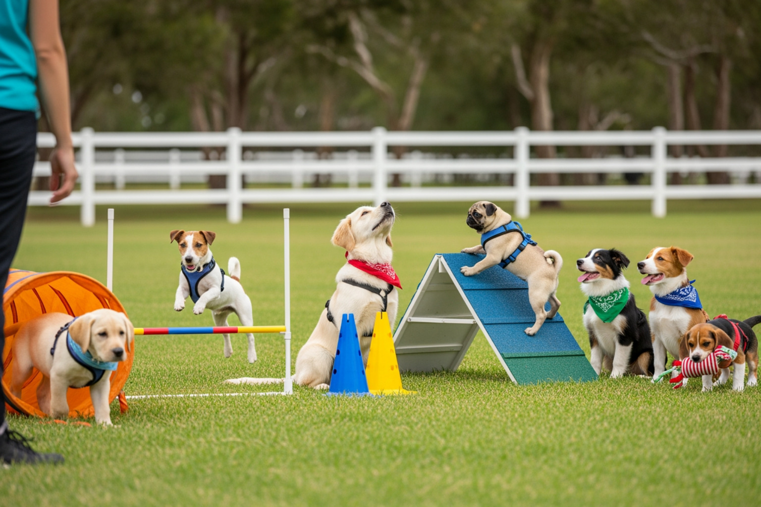 A cozy kennel area with a puppy snoozing on a raised cot - puppy boot camp A cozy kennel area with a puppy snoozing on a raised cot - puppy boot camp