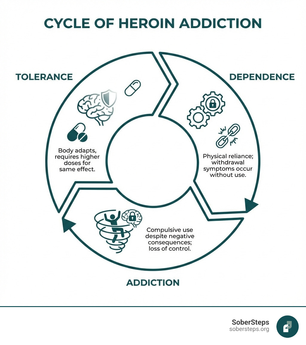 Cycle of tolerance, dependence, and addiction - Heroin Addiction
