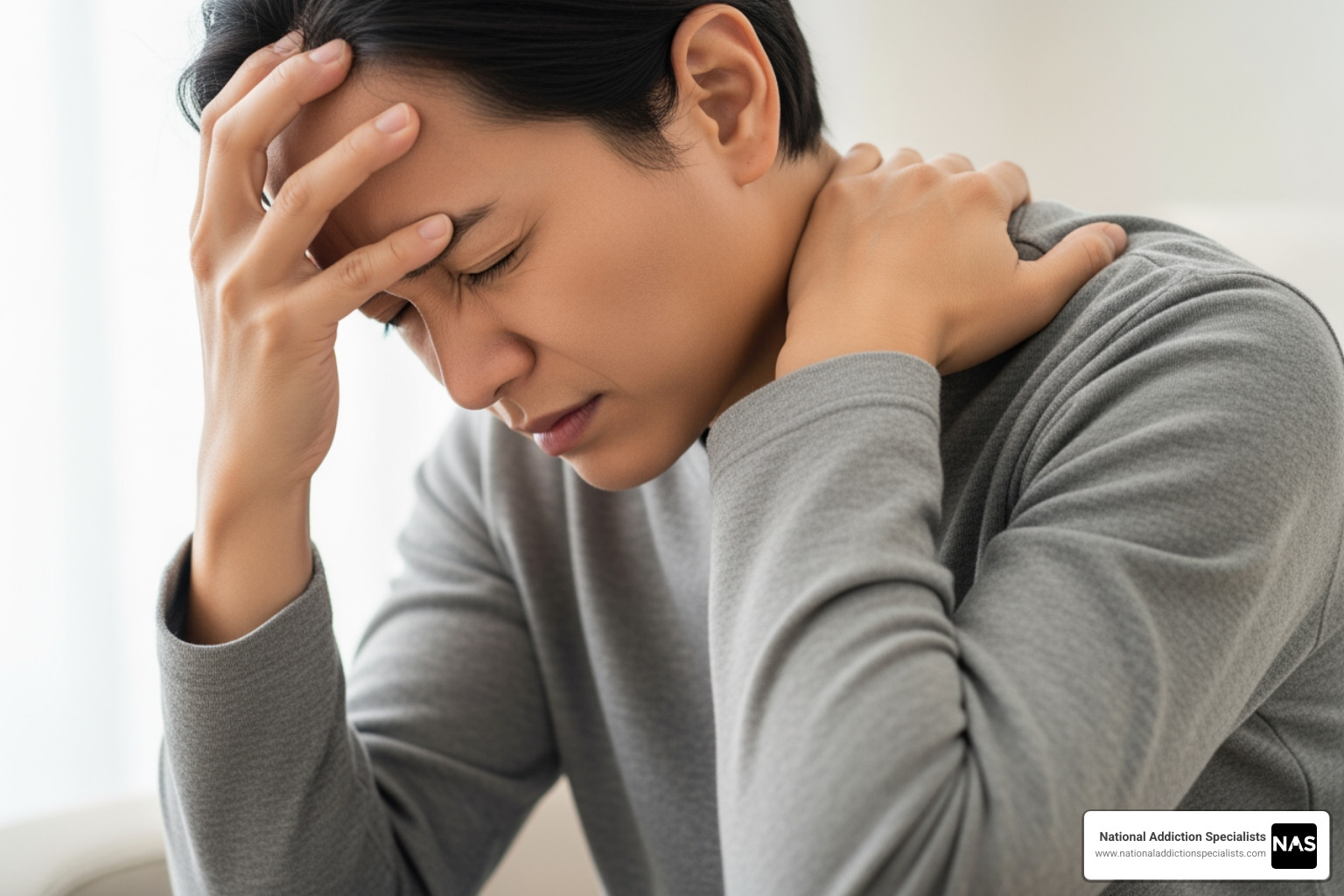 person with headache and muscle aches - kratom treatment