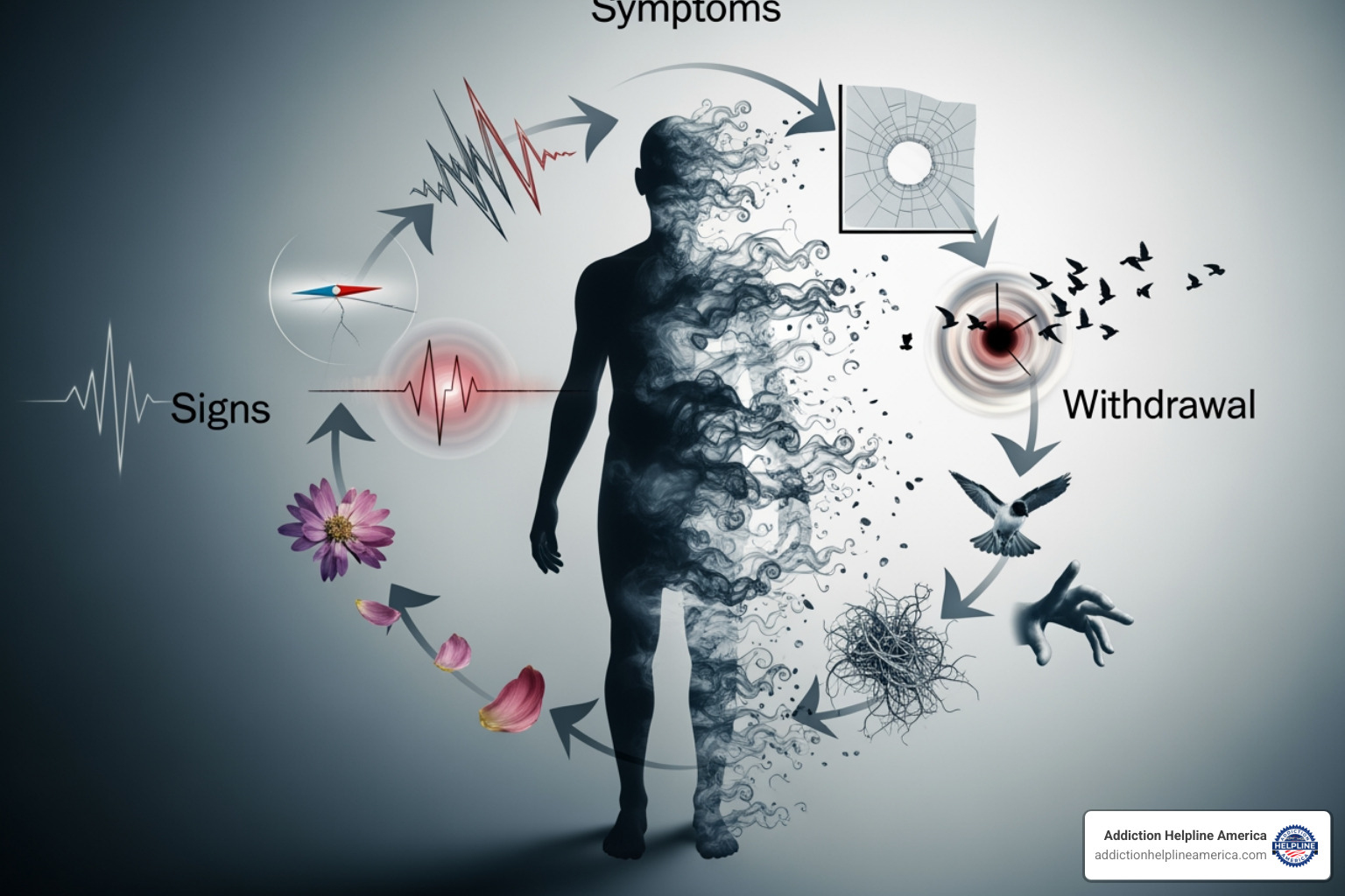 a circular diagram illustrating the cycle of use, withdrawal, craving, and relapse - Signs, Symptoms, and Withdrawal (Consolidated) a circular diagram illustrating the cycle of use, withdrawal, craving, and relapse - Signs, Symptoms, and Withdrawal (Consolidated)