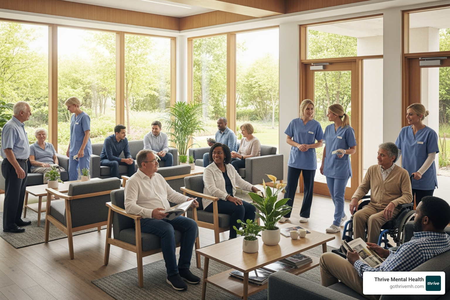 Diagram showing mental, physical, and social health interconnected - Which partial hospitalization programs offer integrated care models?