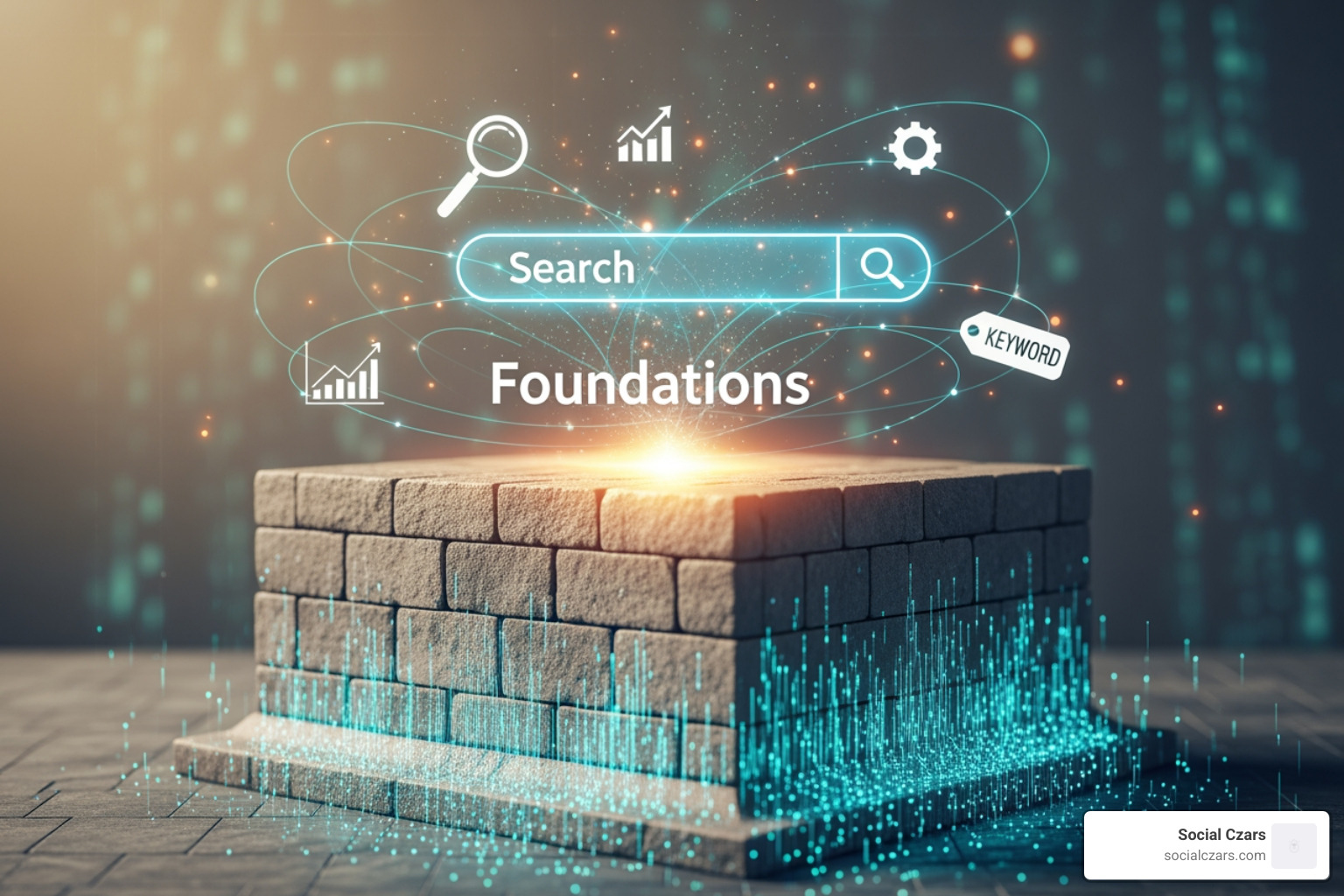 webpage with callouts for title tag, H1 heading, and optimized content - SEO for Foundations