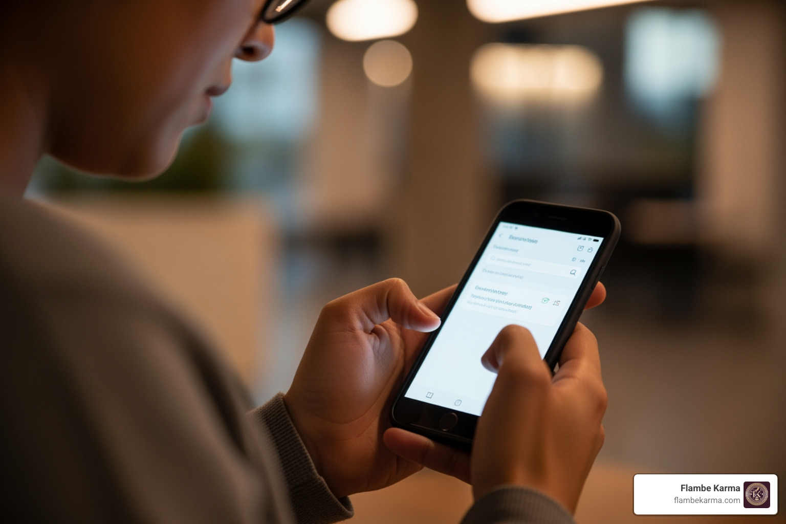 person searching on smartphone - best couples restaurants near me