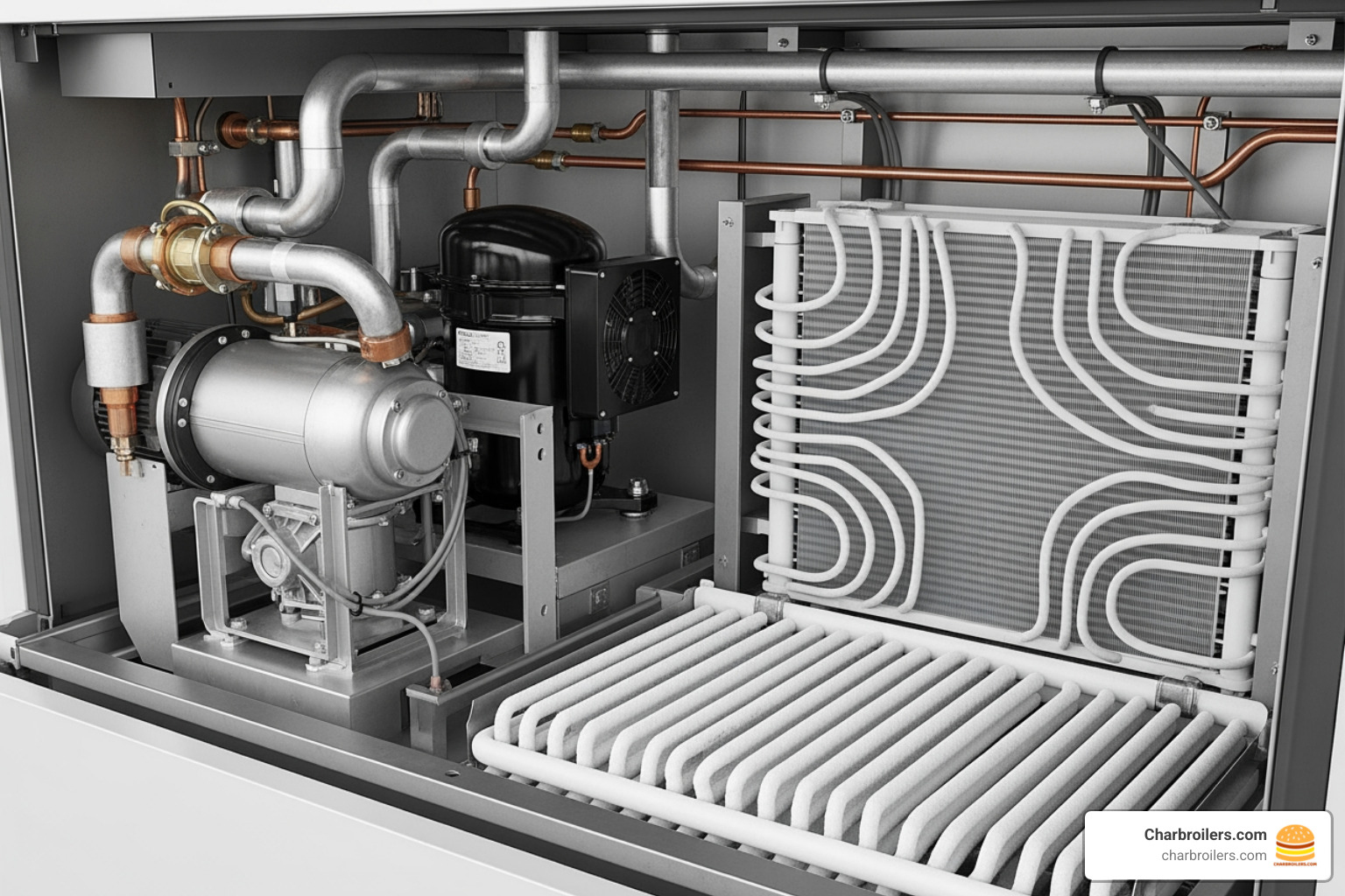 internal components of an ice block machine - commercial ice block machine