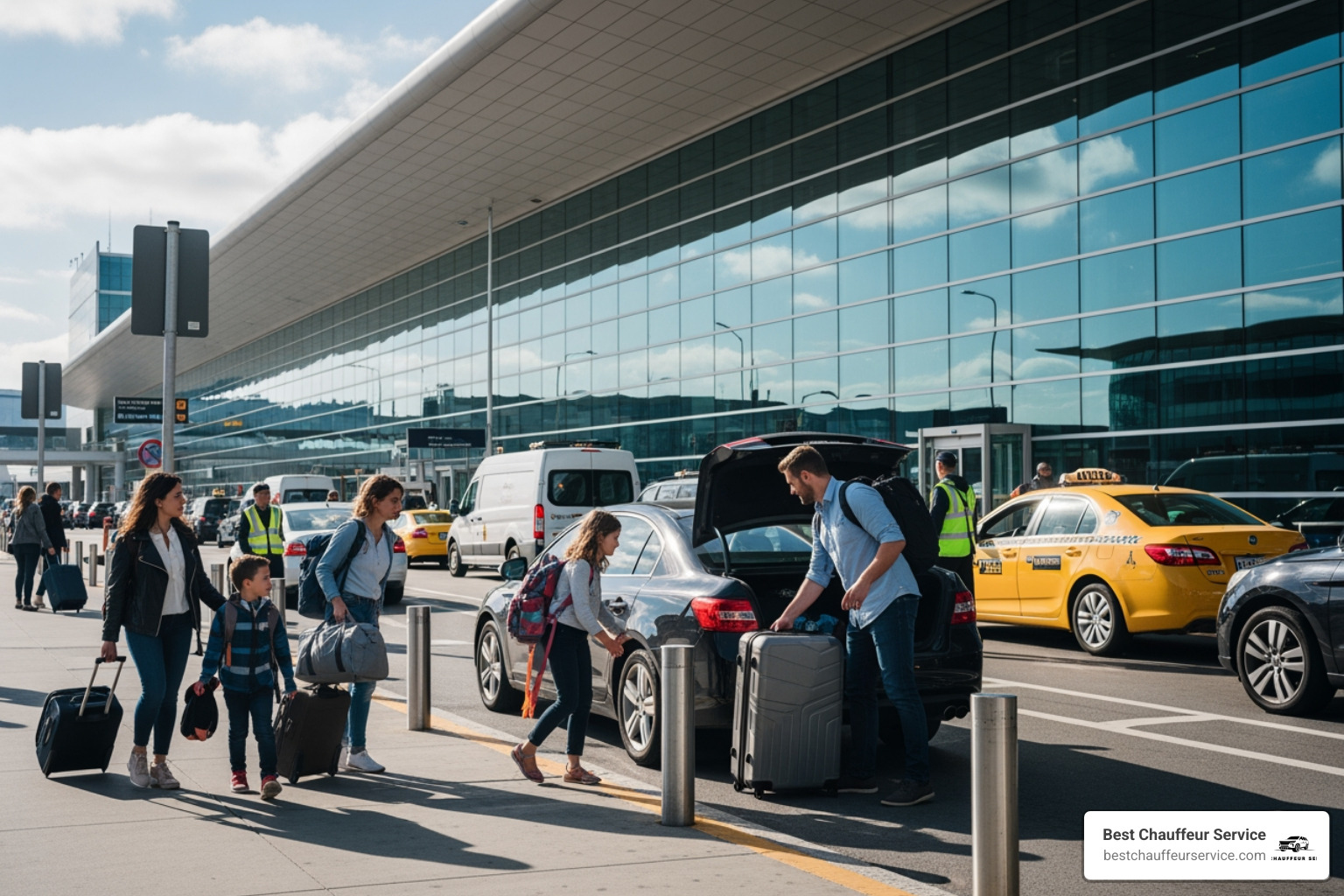 Car at HOU curbside drop-off area - HOU airport drop off Car at HOU curbside drop-off area - HOU airport drop off