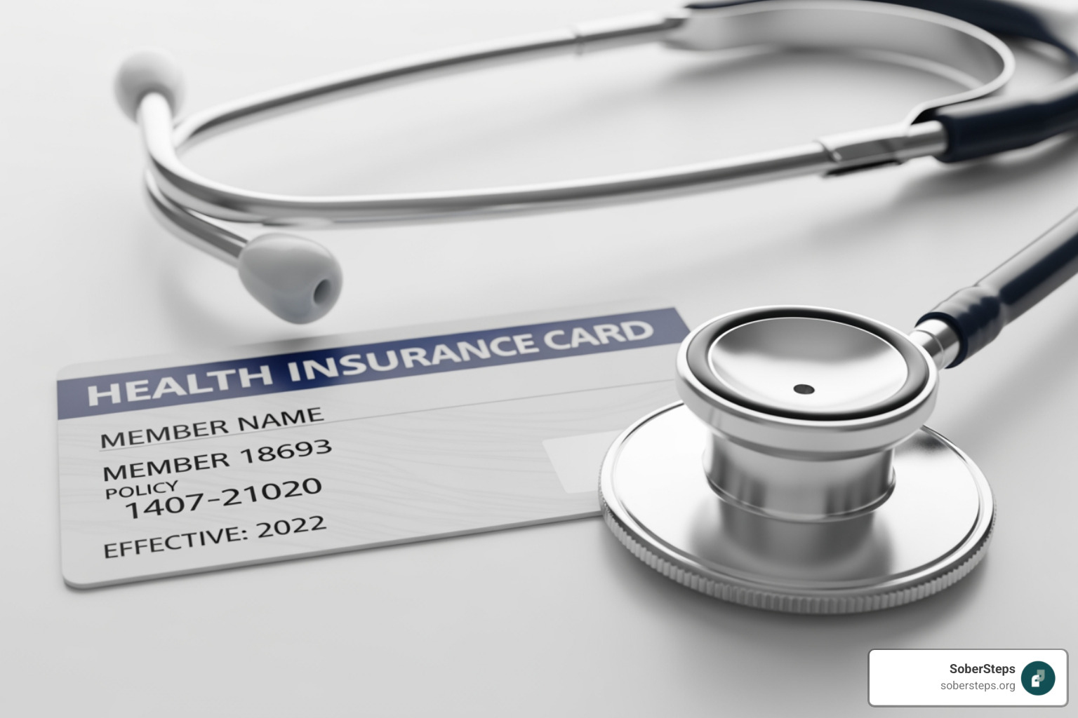 Health insurance card and stethoscope - Health Insurance for Drug Rehab: Compare Major Providers