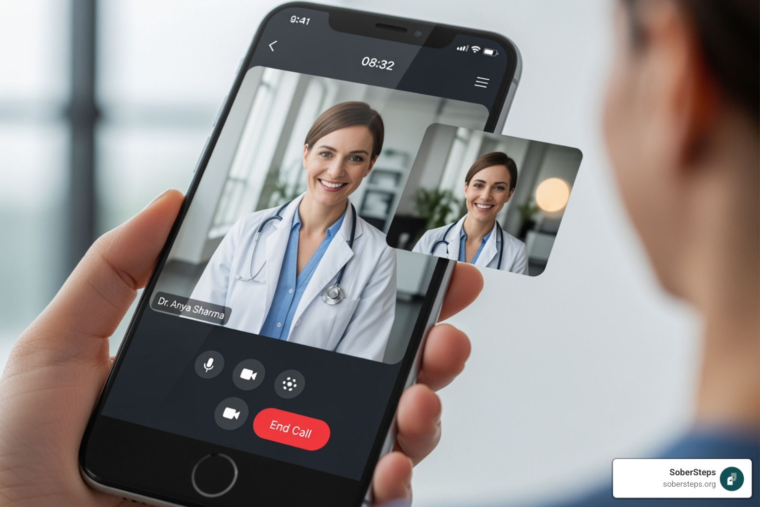 smartphone screen showing a telehealth app interface - Online Drug Rehab: When to Choose Telehealth for Addiction smartphone screen showing a telehealth app interface - Online Drug Rehab: When to Choose Telehealth for Addiction