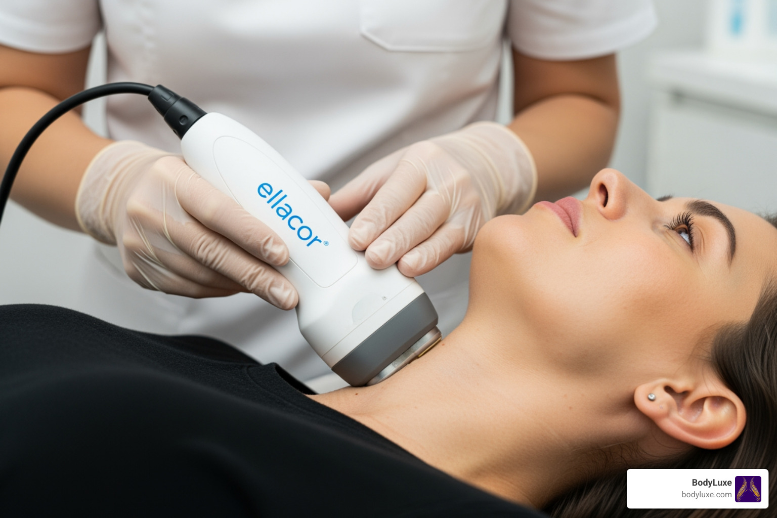 Patient undergoing Ellacor treatment on the neck area - Ellacor for neck
