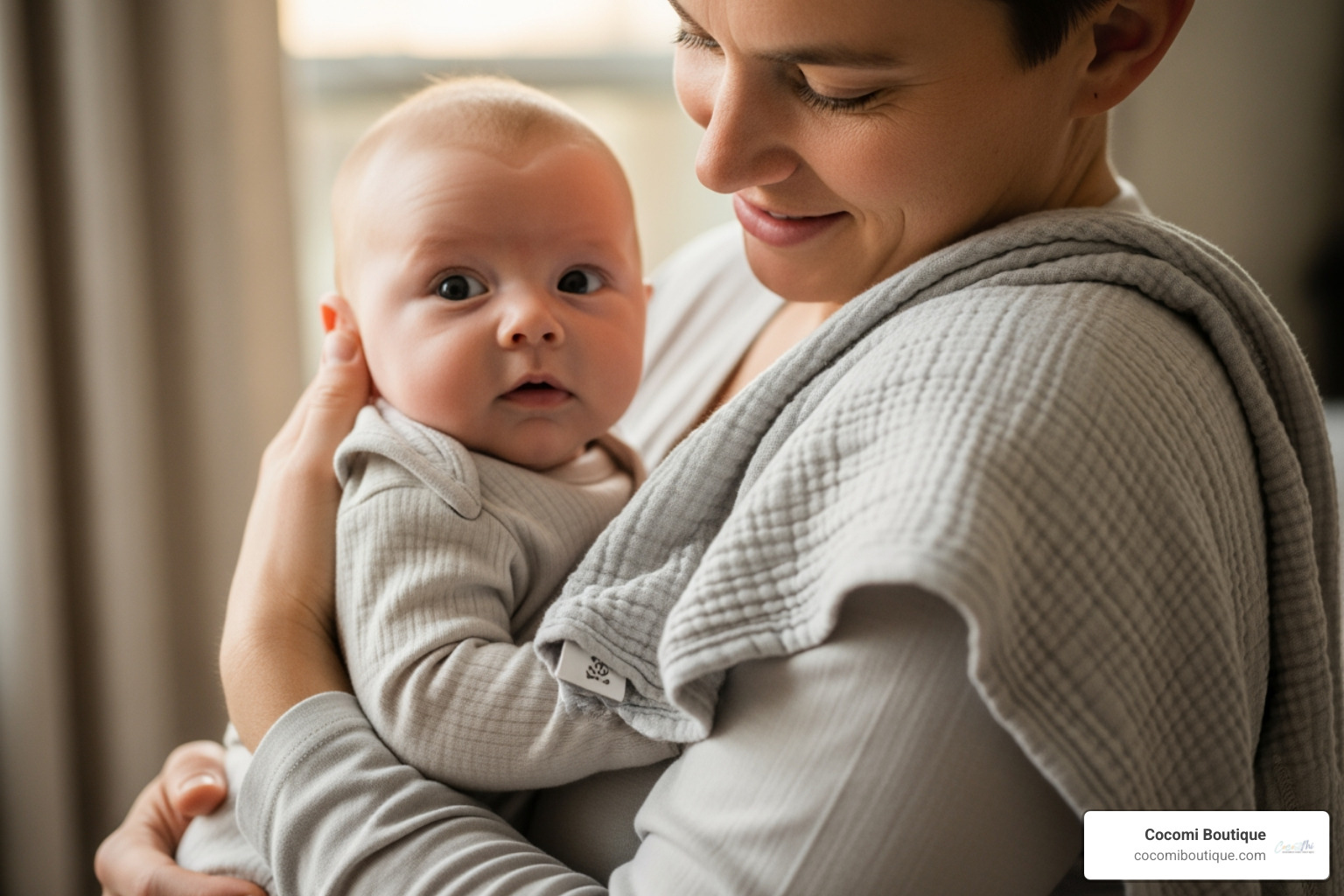 Parent using a muslin blanket as a burp cloth - muslin baby blanket