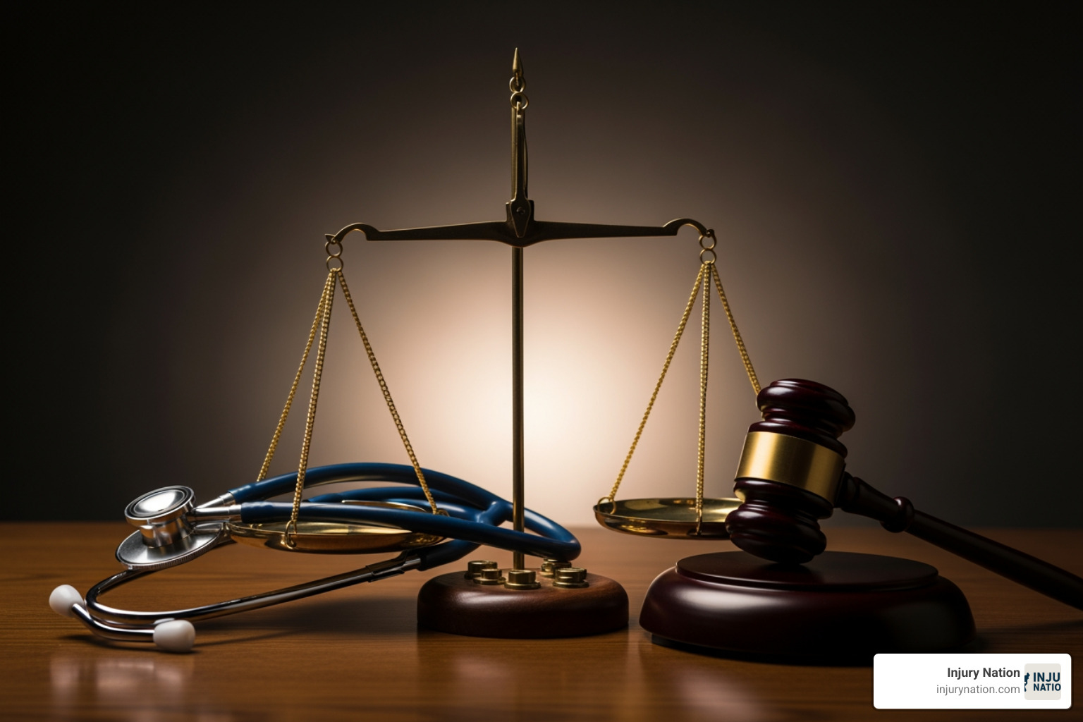 scales of justice balancing a stethoscope and a gavel - how to file malpractice