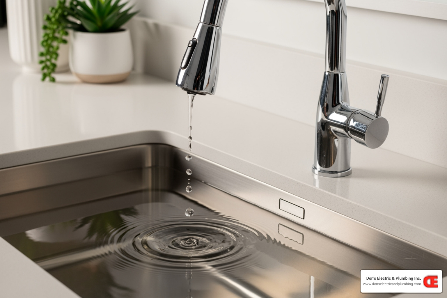 Infographic showing four common kitchen plumbing problems in Broadalbin homes: a dripping faucet with water droplets, a clogged sink drain with standing water, a malfunctioning garbage disposal with an X mark, and a pipe with low water pressure indicated by weak flow, each labeled with brief causes like worn washers, grease buildup, jammed blades, and mineral deposits - kitchen plumbing broadalbin Infographic showing four common kitchen plumbing problems in Broadalbin homes: a dripping faucet with water droplets, a clogged sink drain with standing water, a malfunctioning garbage disposal with an X mark, and a pipe with low water pressure indicated by weak flow, each labeled with brief causes like worn washers, grease buildup, jammed blades, and mineral deposits - kitchen plumbing broadalbin