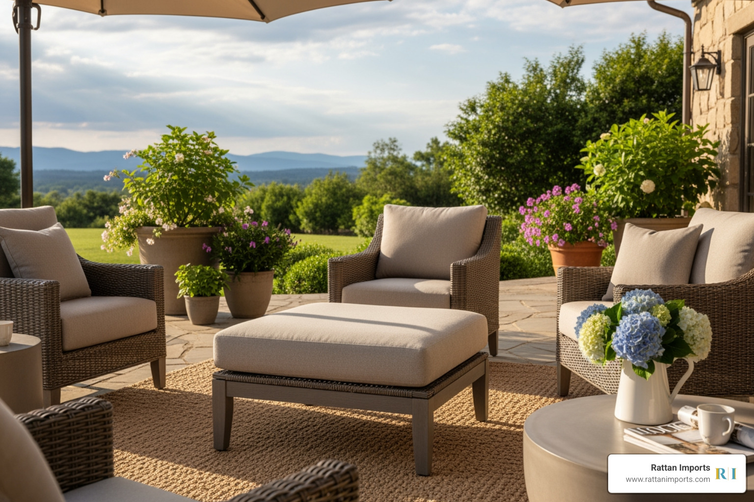 Image of the Reflections Padded Ottoman (SKU 109017) in a neutral finish and fabric. - lloyd flanders reflections ottoman