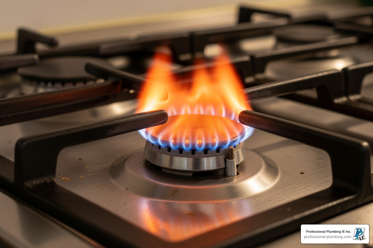 discolored, orange flame on a gas stove burner - gas leak in house repair discolored, orange flame on a gas stove burner - gas leak in house repair