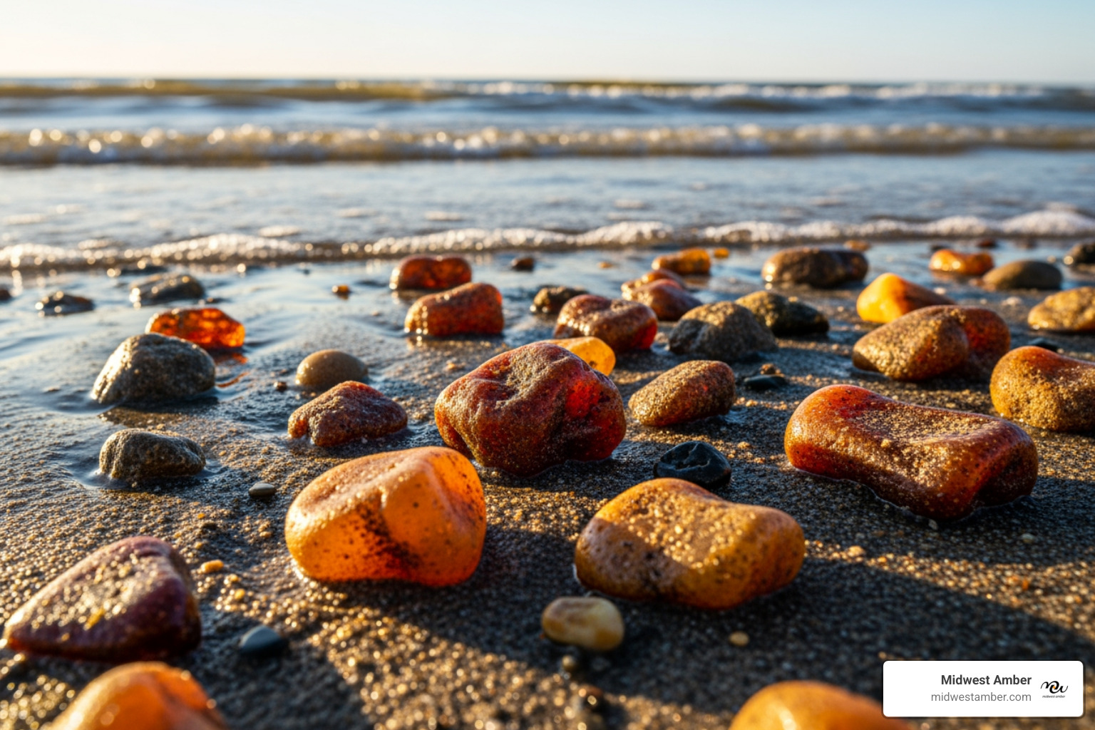 raw Baltic amber washed up on a beach - amber baltic sea jewelry