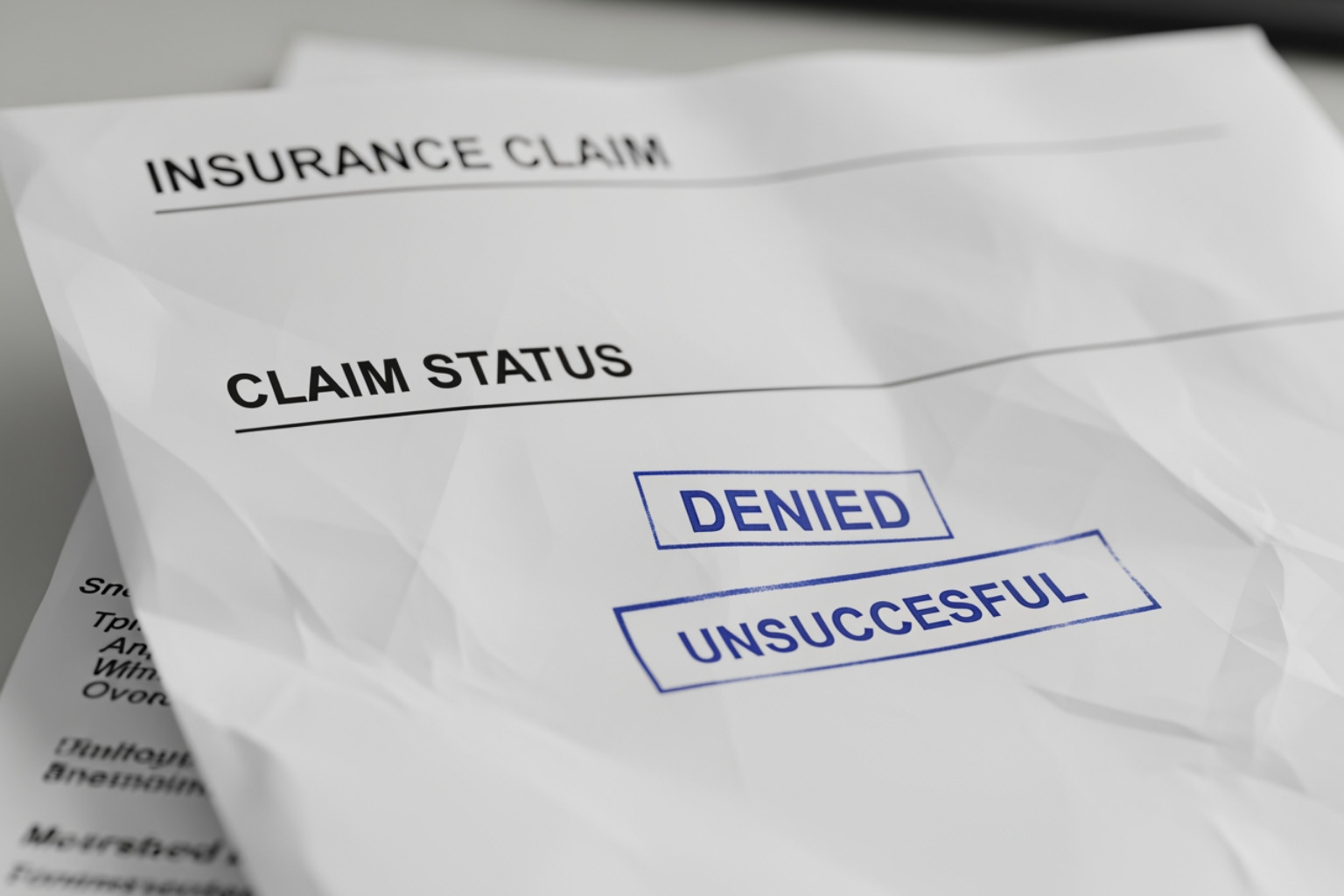 person looking frustrated while reading an insurance letter - property loss claim person looking frustrated while reading an insurance letter - property loss claim