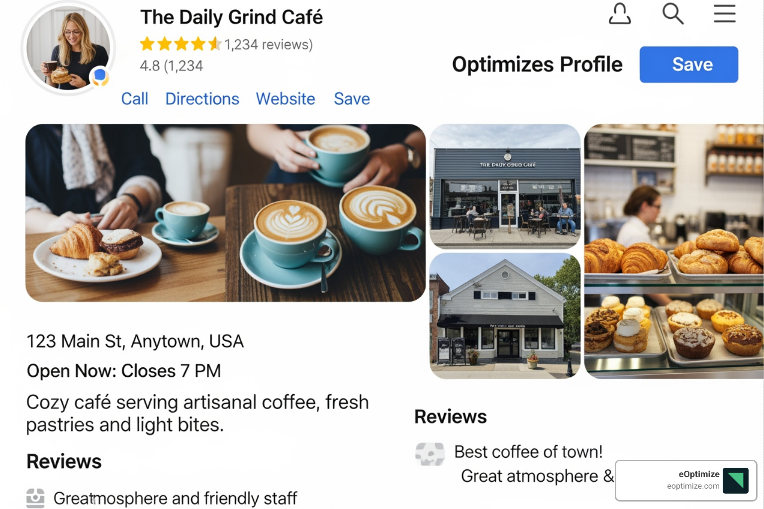 An optimized Google Business Profile on a smartphone - Local SEO services