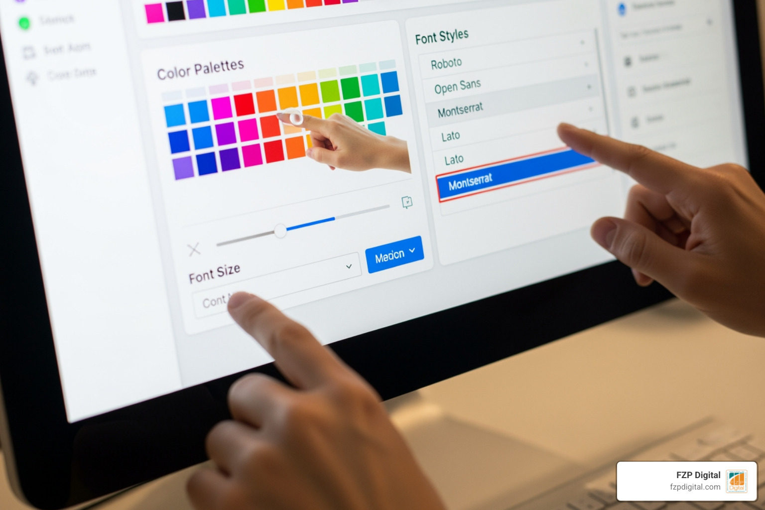 website color palette and font options being customized - multipurpose business website for company agency startup website color palette and font options being customized - multipurpose business website for company agency startup