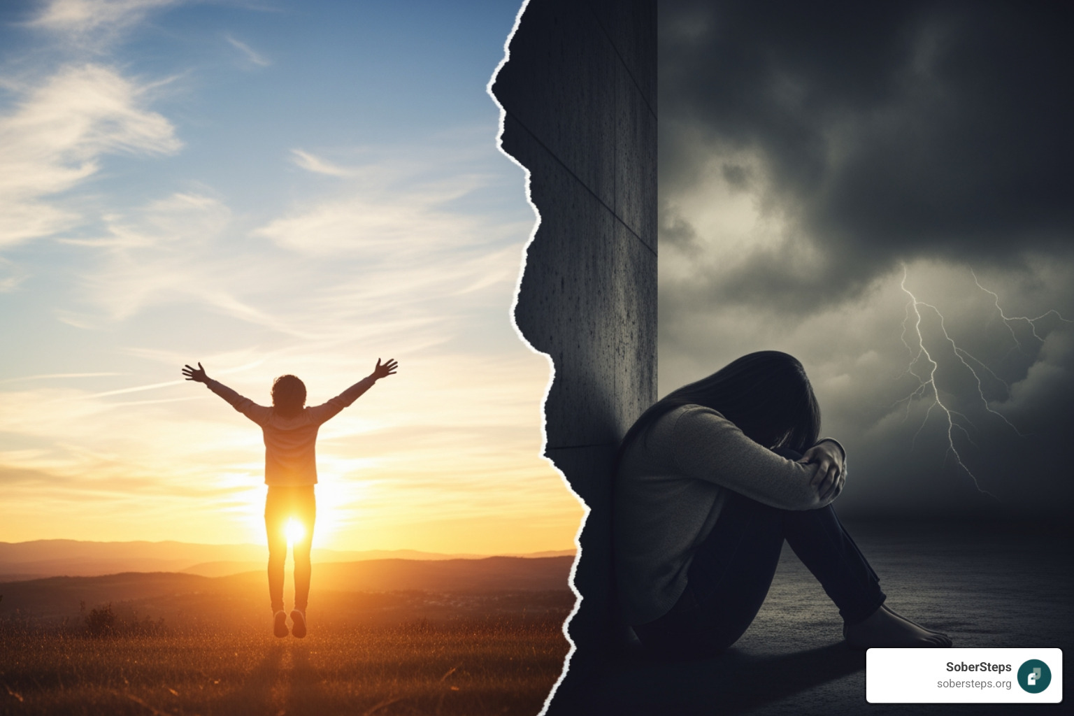 Image illustrating the highs of mania and lows of depression - Bipolar Disorder