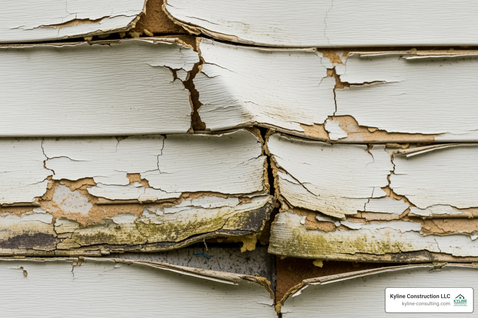 cracked and warped vinyl siding on a house - siding companies columbus ohio
