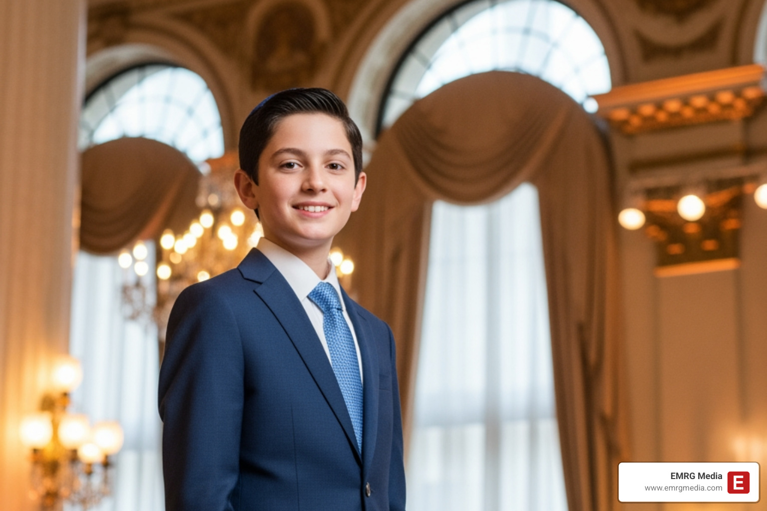 Bar Mitzvah portrait session at a renowned NYC event space - Bar Mitzvah photography NYC