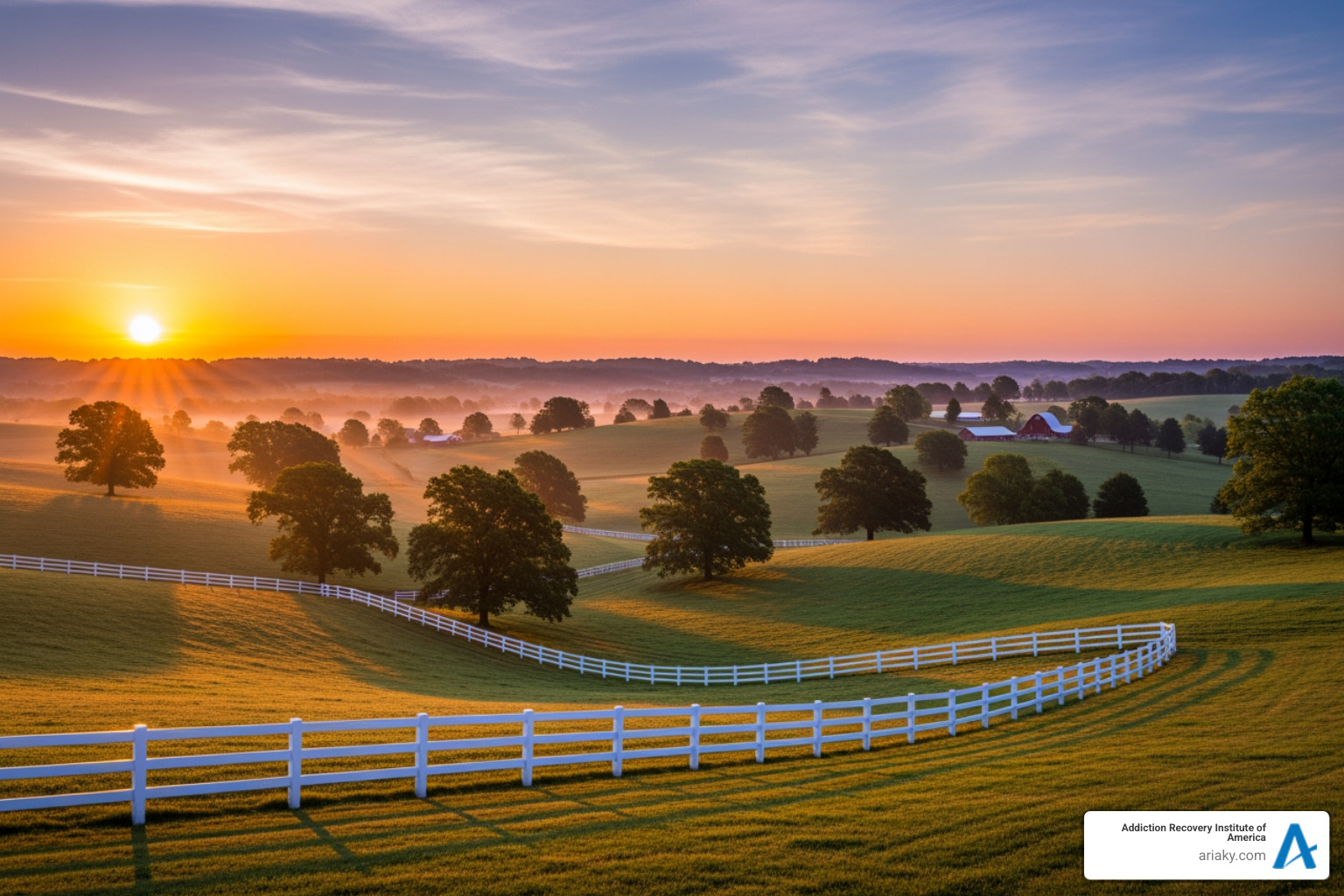 Kentucky landscape at sunrise - Kentucky addiction rehab Kentucky landscape at sunrise - Kentucky addiction rehab