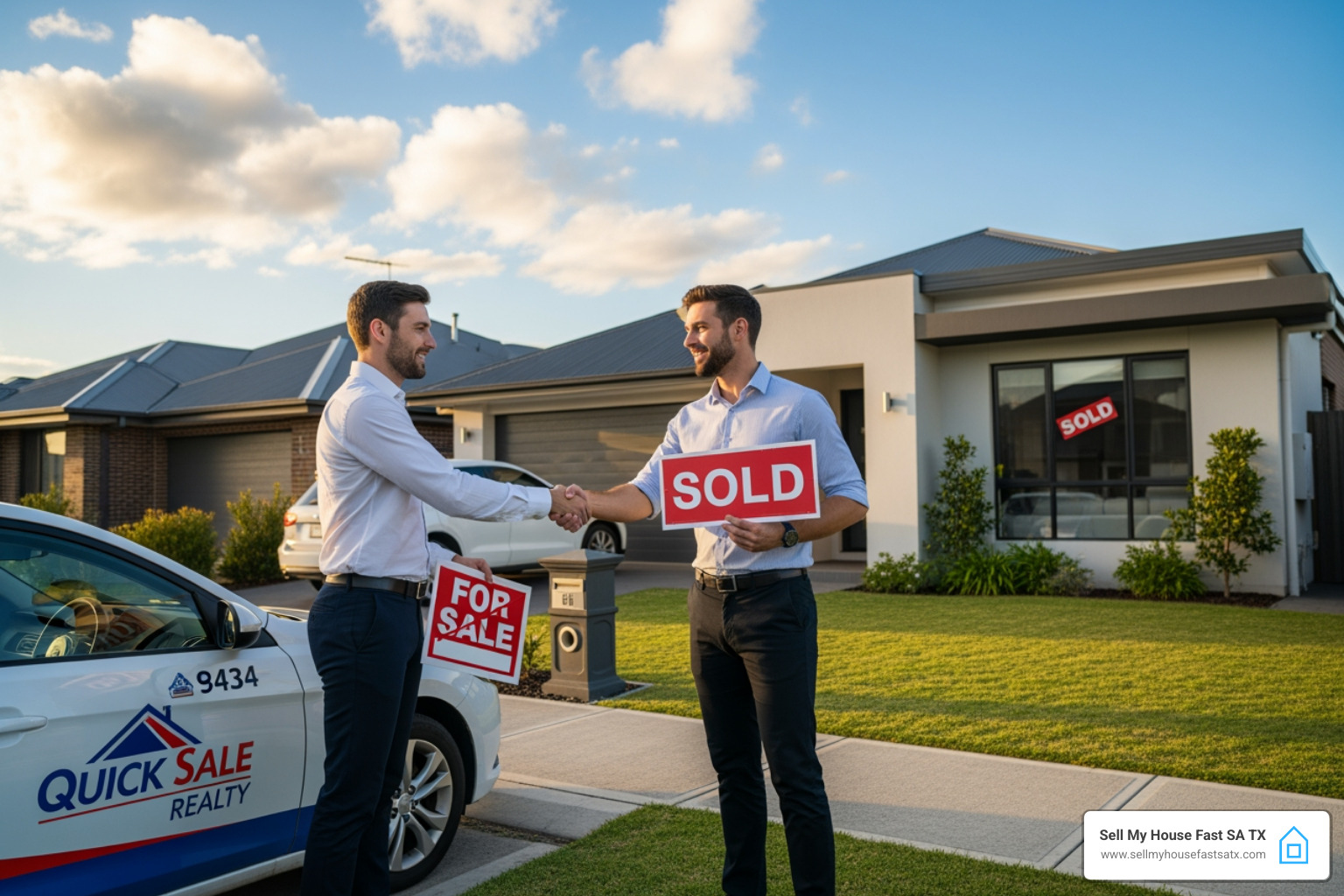 Simple 3-step cash sale process graphic - sell my house fast near me