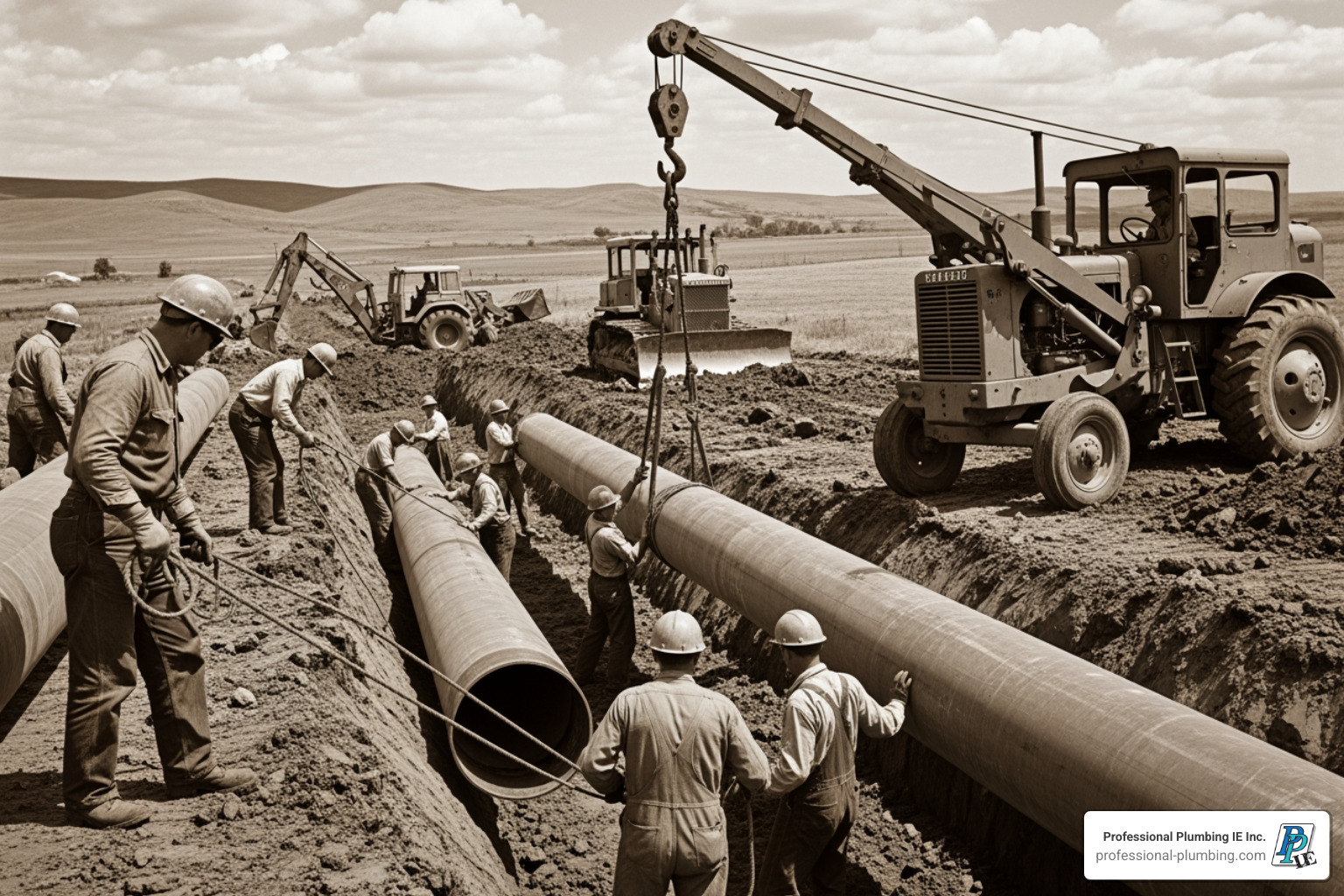historical pipeline construction from the 1950s - gas pipeline historical pipeline construction from the 1950s - gas pipeline