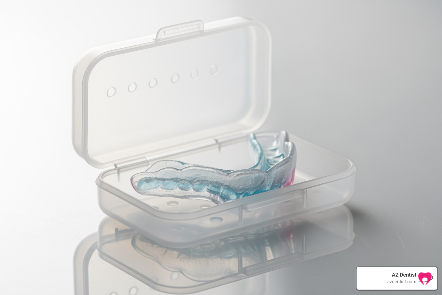 Mouthguard in a ventilated storage case - mouthguards for teeth grinding Mouthguard in a ventilated storage case - mouthguards for teeth grinding