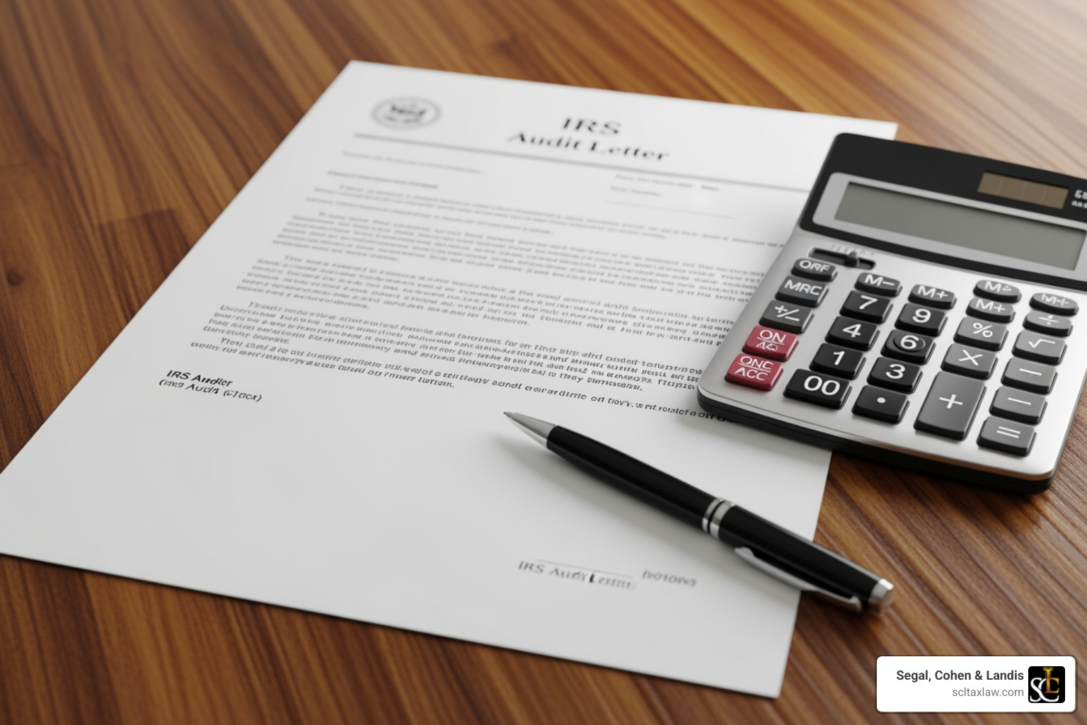 IRS audit letter on a desk - lawyer for taxes
