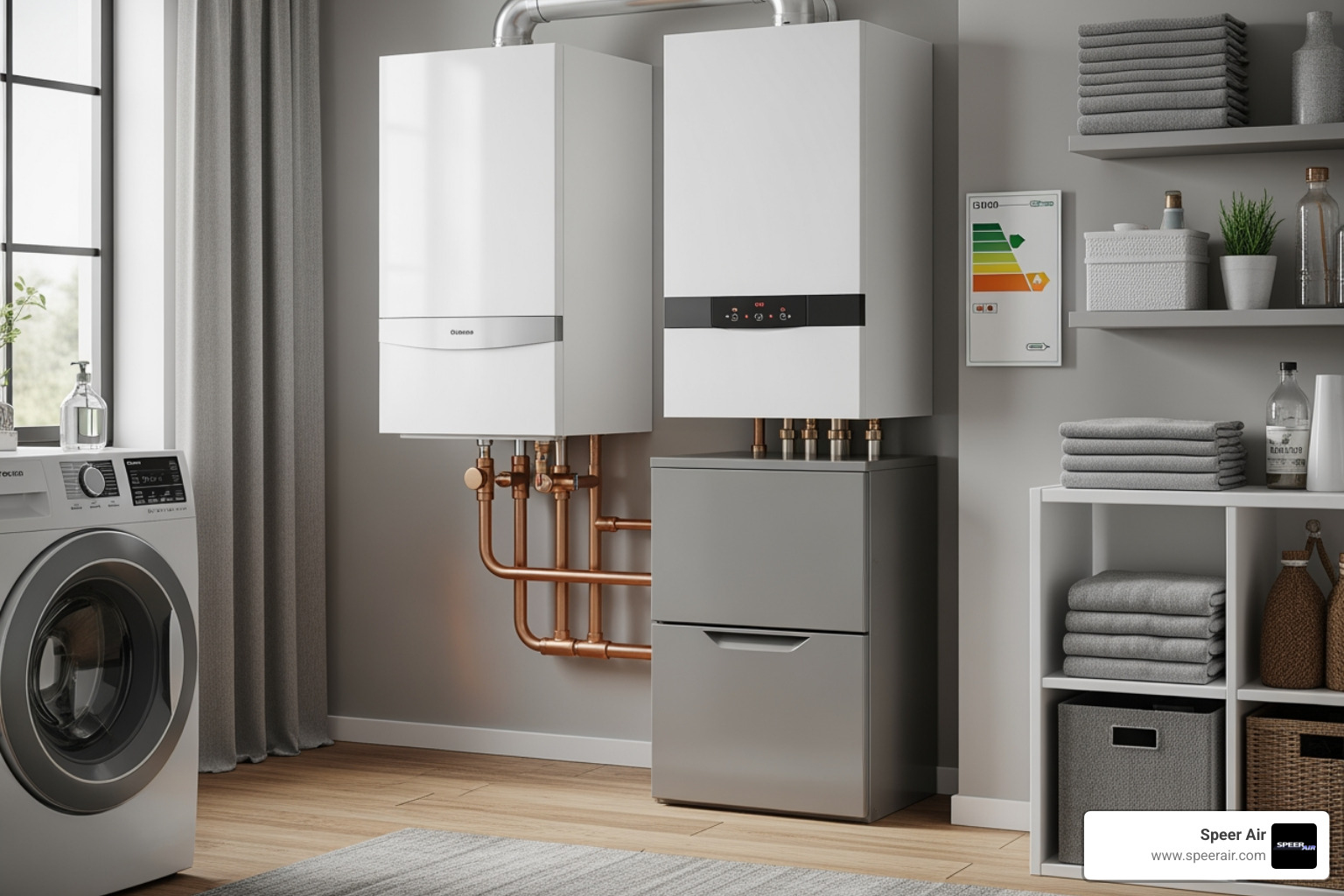 Infographic showing the key benefits of professional heating installation: improved energy efficiency up to 98.5% AFUE, lower monthly utility bills, consistent whole-home comfort, extended equipment lifespan of 15-20 years, better indoor air quality, and compliance with local building codes and safety standards - heating installation in bergen county nj Infographic showing the key benefits of professional heating installation: improved energy efficiency up to 98.5% AFUE, lower monthly utility bills, consistent whole-home comfort, extended equipment lifespan of 15-20 years, better indoor air quality, and compliance with local building codes and safety standards - heating installation in bergen county nj