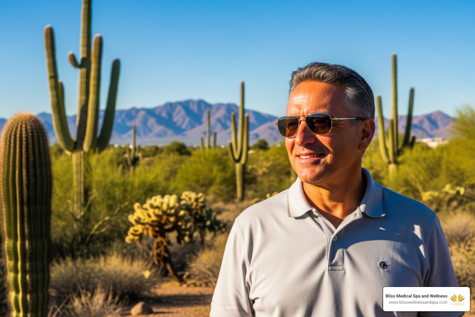 healthy man in his 50s outdoors in Phoenix Arizona - Andropause treatment options