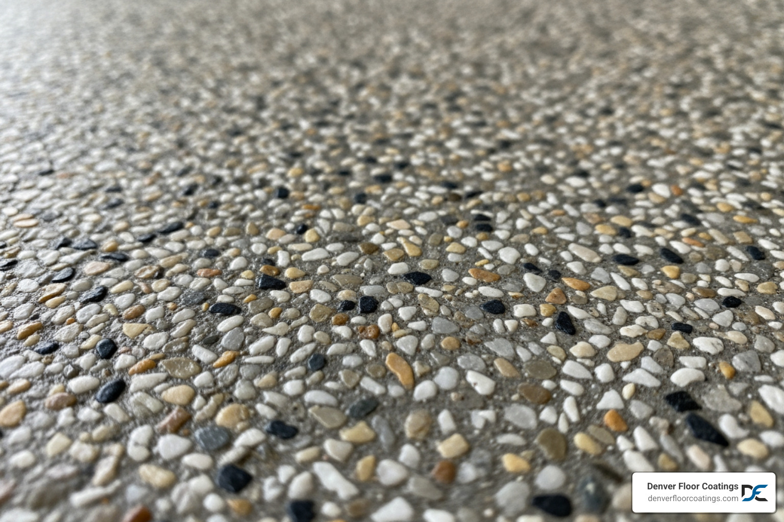 close-up shot showing the textured, slip-resistant surface of a quartz floor - quartz concrete coating