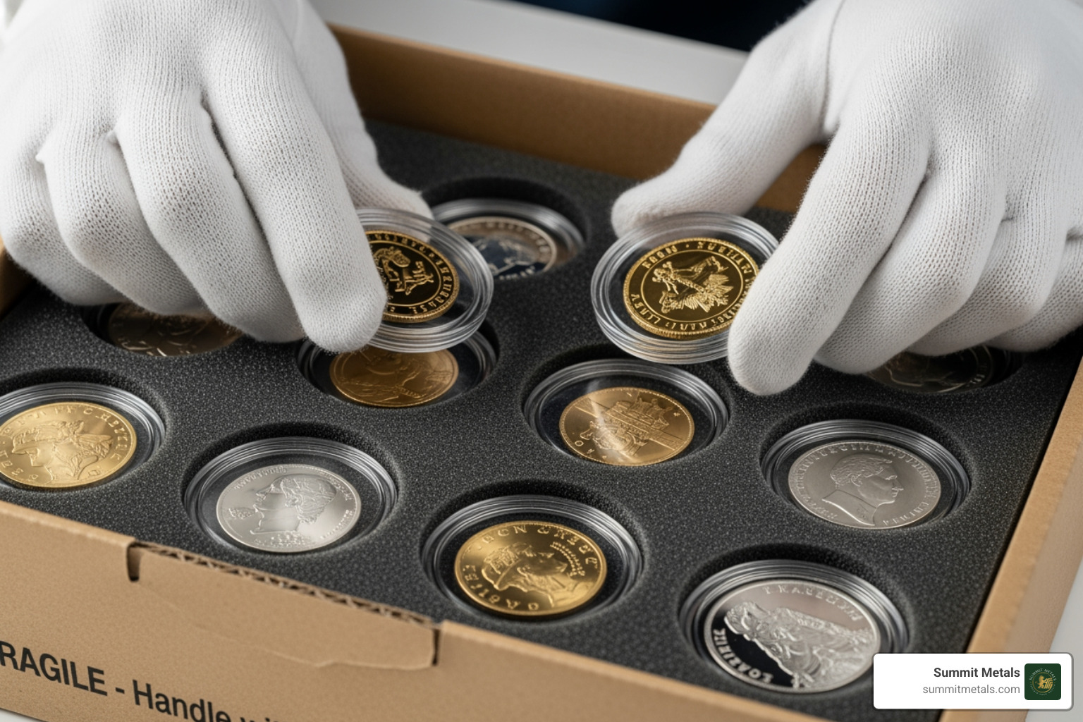 person securely packaging coins for shipping - how to sell my gold and silver coins