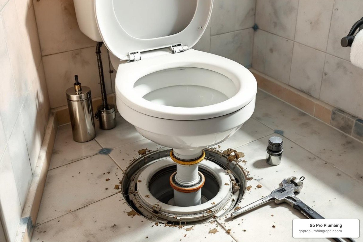 toilet removed from floor - repair a toilet