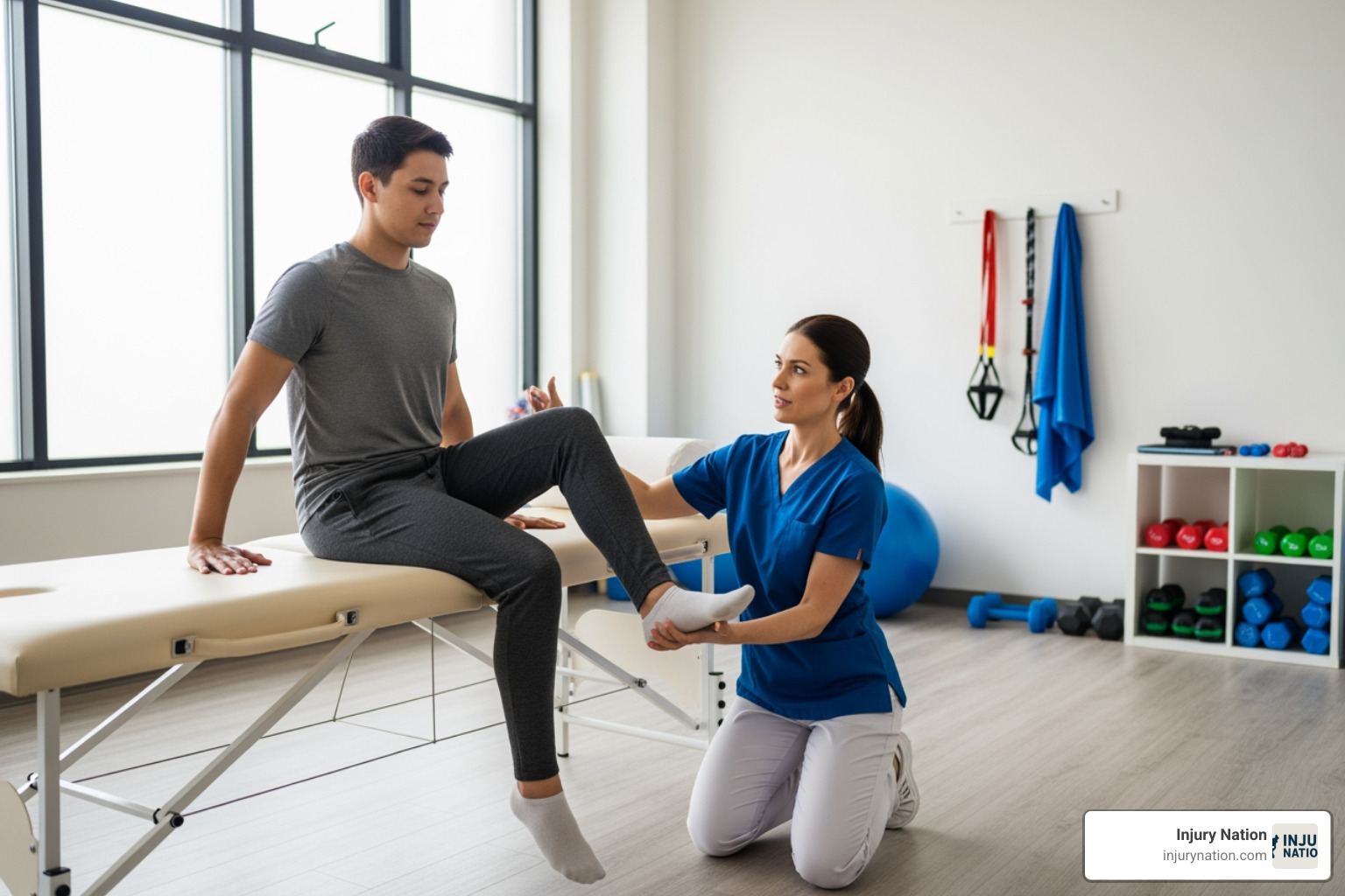 person in physical therapy - Truck accident compensation
