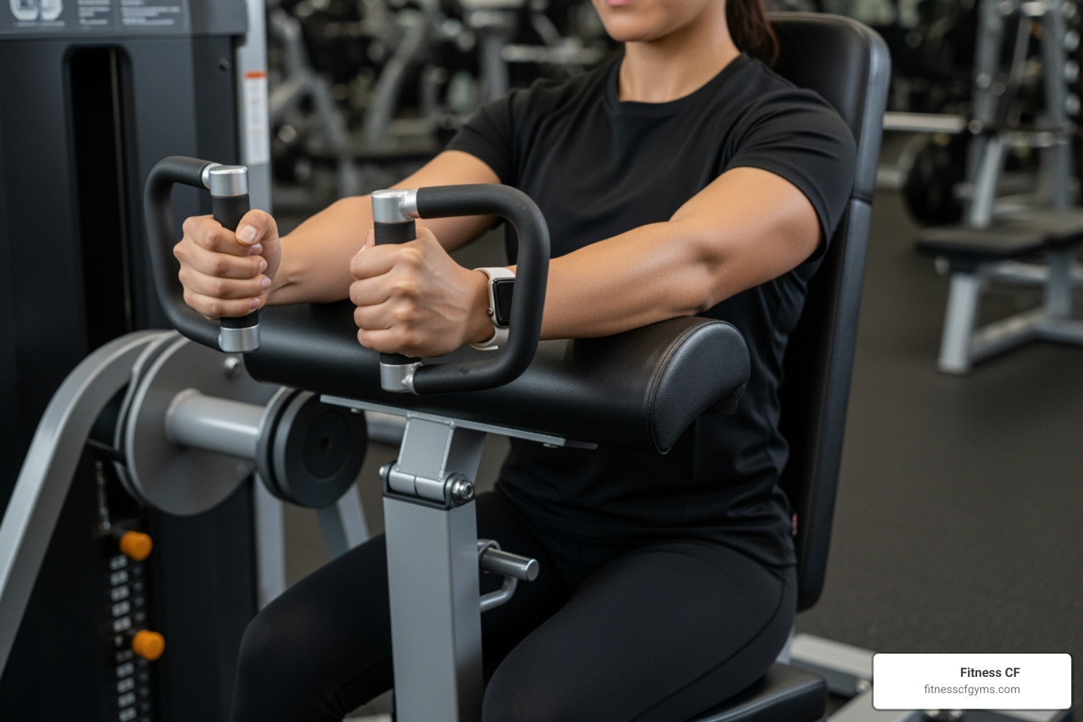 correct starting posture on an arm extension machine - arm extension machine